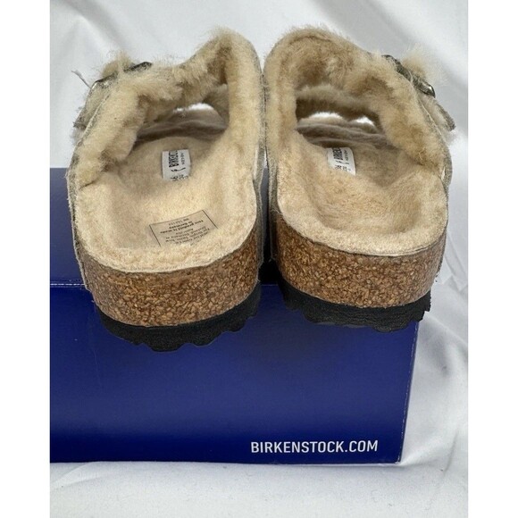 Birkenstock Arizona Shearling Taupe Womens Casual Soft Footbed Clog EU 36 - Picture 7 of 9